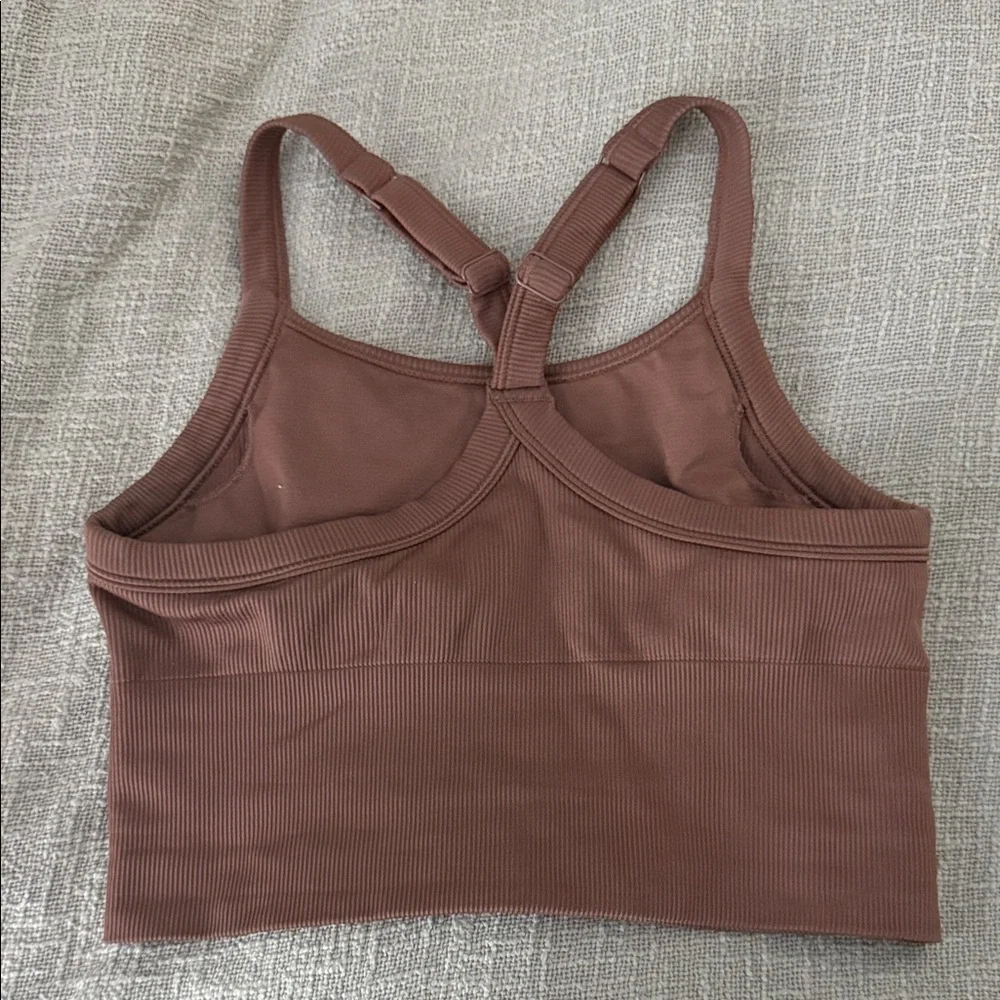 ALO Yoga Women's Chestnut Ribbed Favorite Bra Tank Sz S - Picture 2 of 2